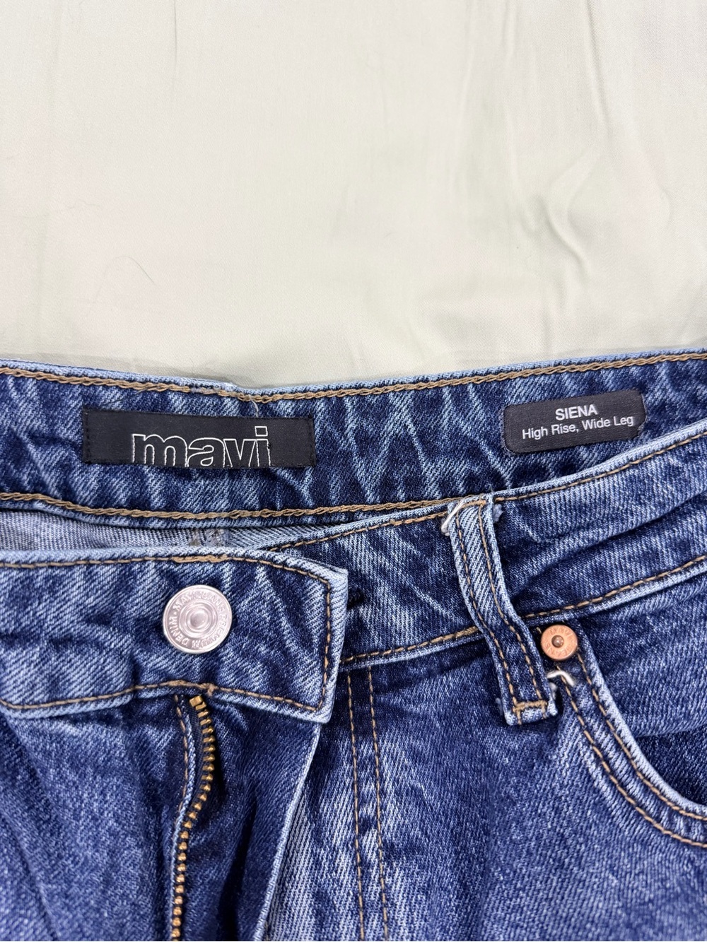 Mavi Siena High-Rise Wide Leg Jeans - Dark Blue Denim